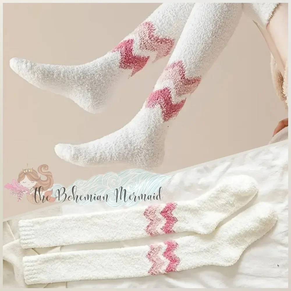 🍒NWT🍒 2 PK PLUSH WINTER THIGH HIGH CLOUD SOCKS